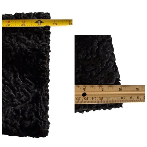 Women’s Black Persian Lamb Coat w Brown Mink Collar Flemington Furs Medium - Picture 12 of 12